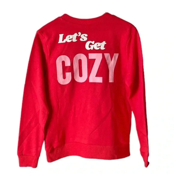CARE BEARS | Teddy Bear “Let’s Get Cozy”  Print Red Crewneck Sweatshirt Size M - Picture 4 of 7
